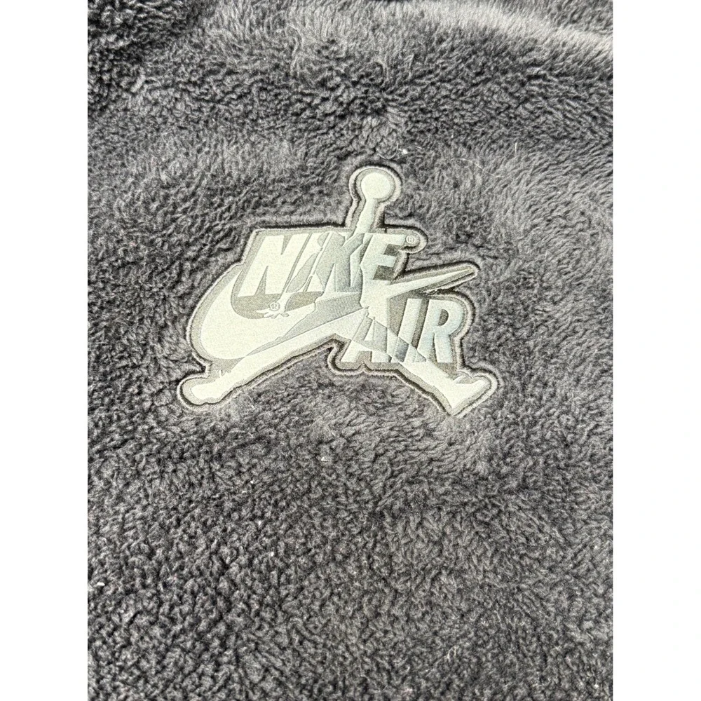 Jordan Mens Air Sherpa Fleece Hoodie Black Jumpman Logo Pullover XXL CV2253-010